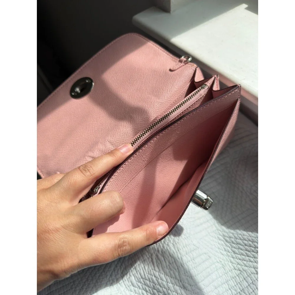 Coach F21696 Light Pink Crossbody Clutch Purse - No Chain!